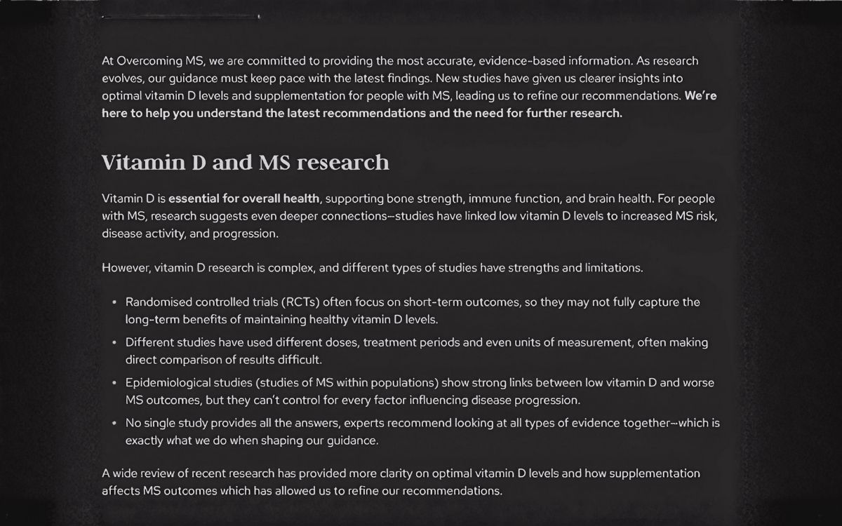 Vitamin D + MS Research
